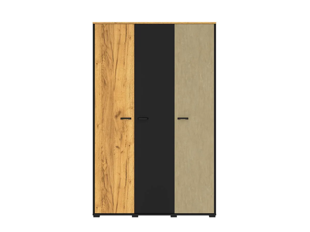 Szafa 3-drzwiowa Colt 01 dąb craft złoty, czarny, stal premium - 1COLT01-001