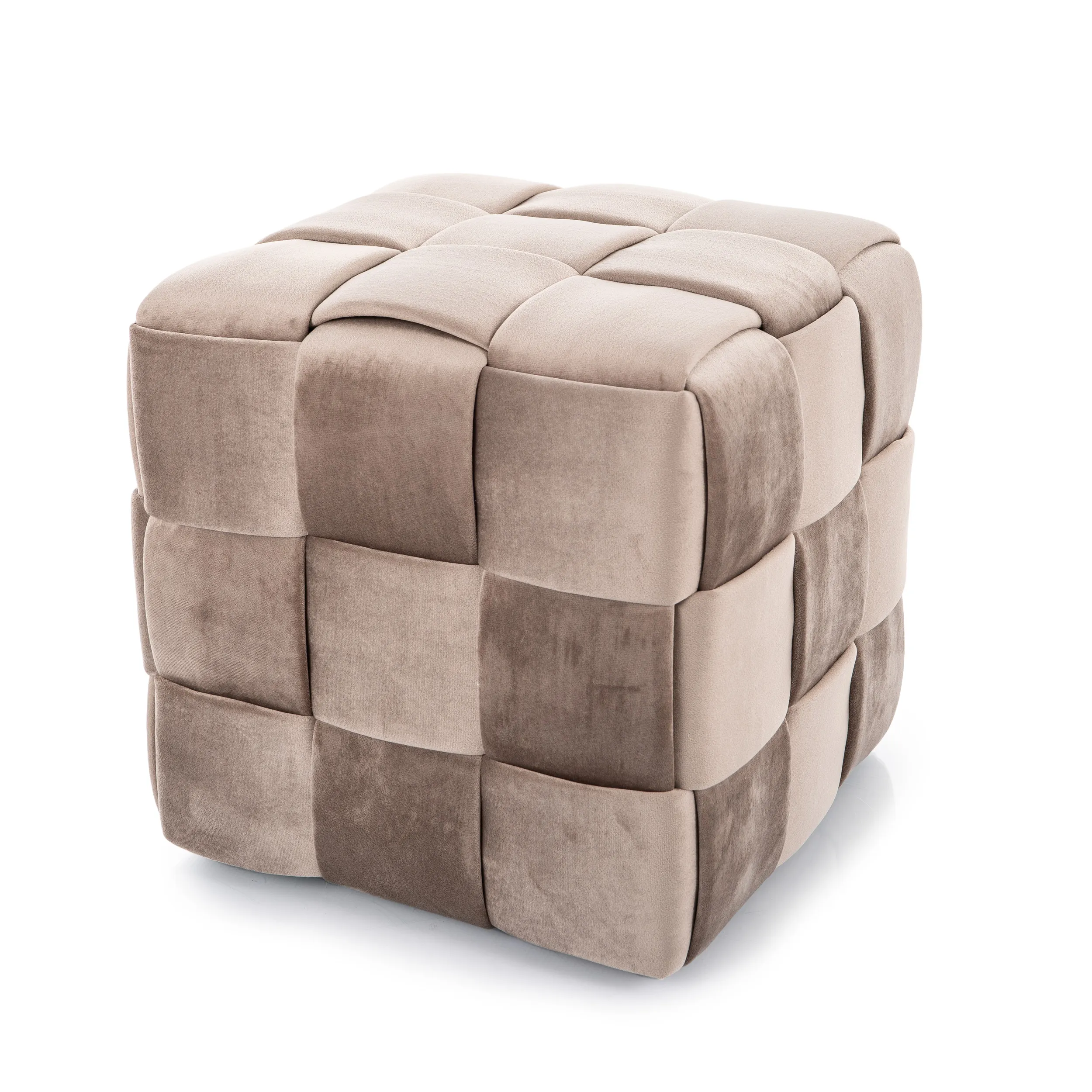 Puf CASEL VELVET 42x42x42 ciemnobeżowy