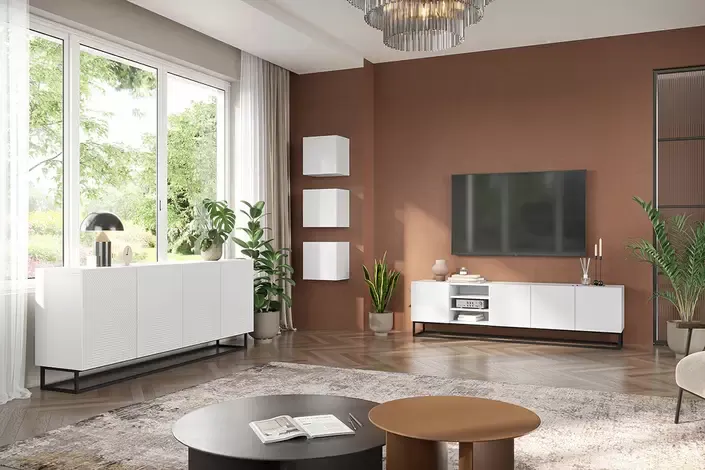 Szafka wisząca ASHA 40 1D - biały mat - ryflowany front — zdjęcie 7