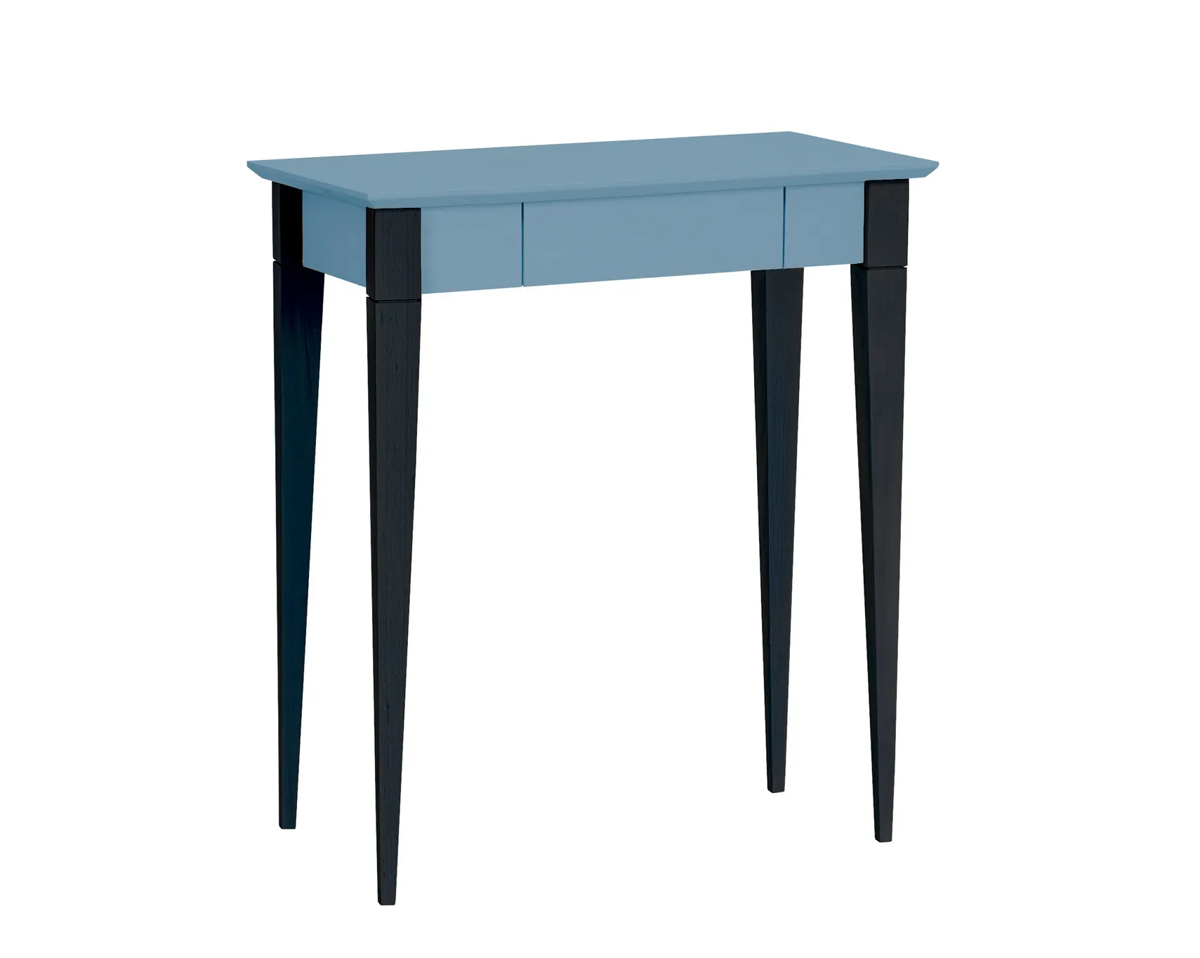 Biurko z szufladą MIMO 65x40 niebieskie/czarne drewniane nogi