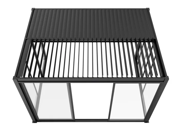 Drzwi przesuwne szklane LUXE 370x218cm do 4m antracyt - MI_5905610251574