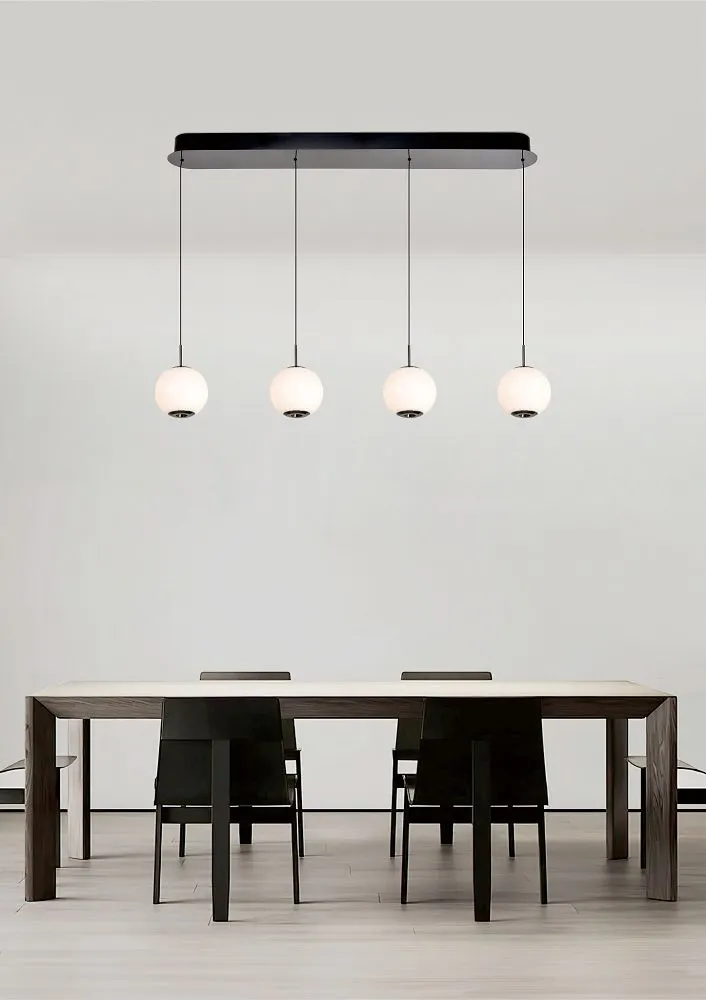 Lampa wisząca LUBERON czwórka prosta LED czarny chrom — zdjęcie 2