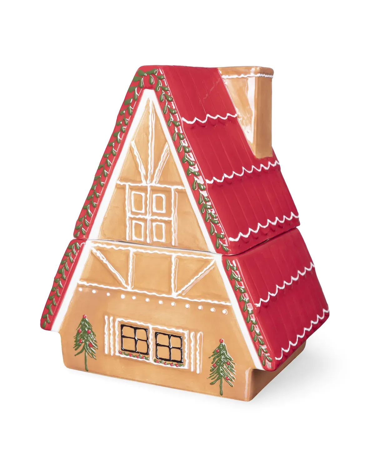 POJEMNIK ceramiczny DOMEK ręcznie malowany DUŻY wielokolorowy