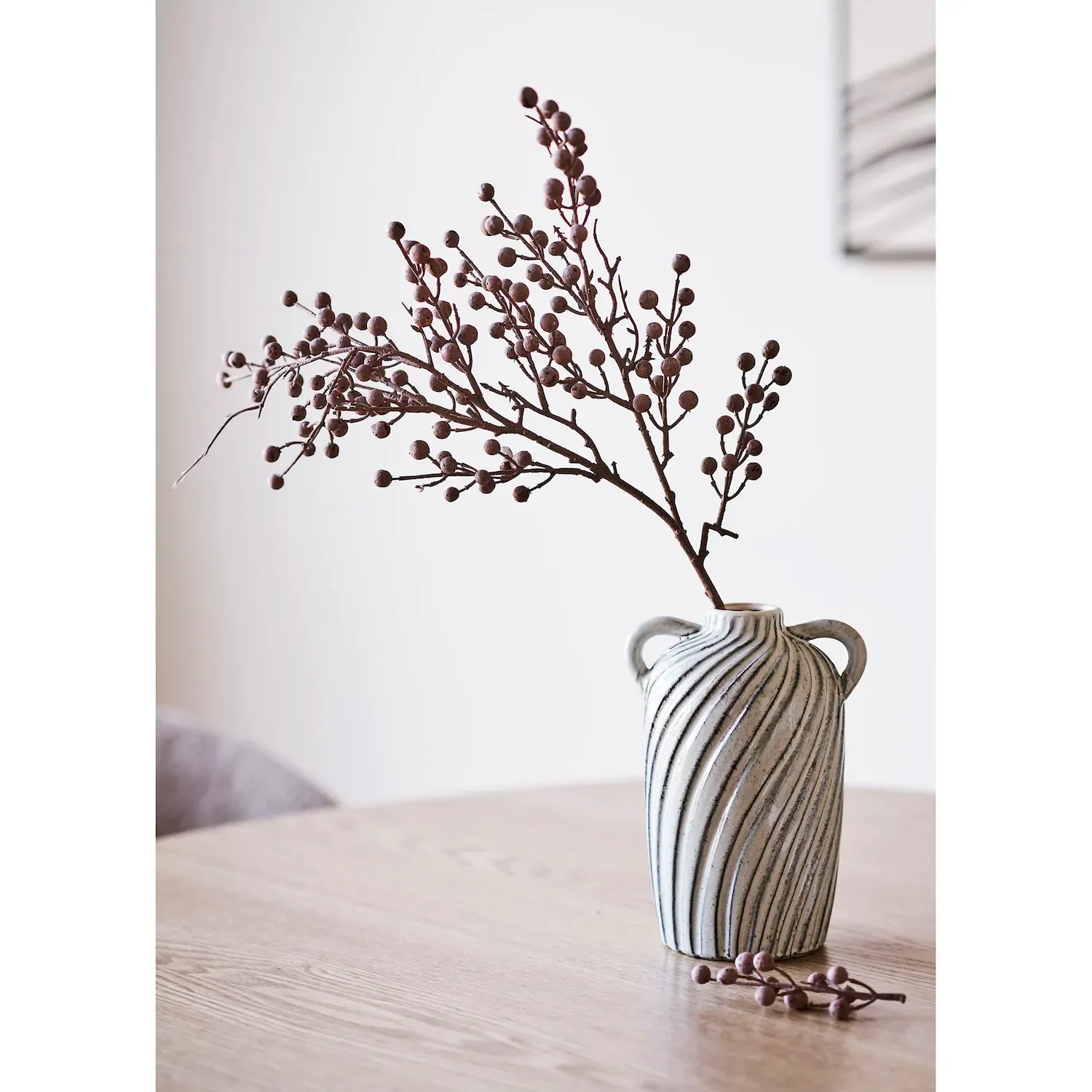 Wazon ceramiczny VASE 15,5x14x22 cm biały niebieski - 4441801