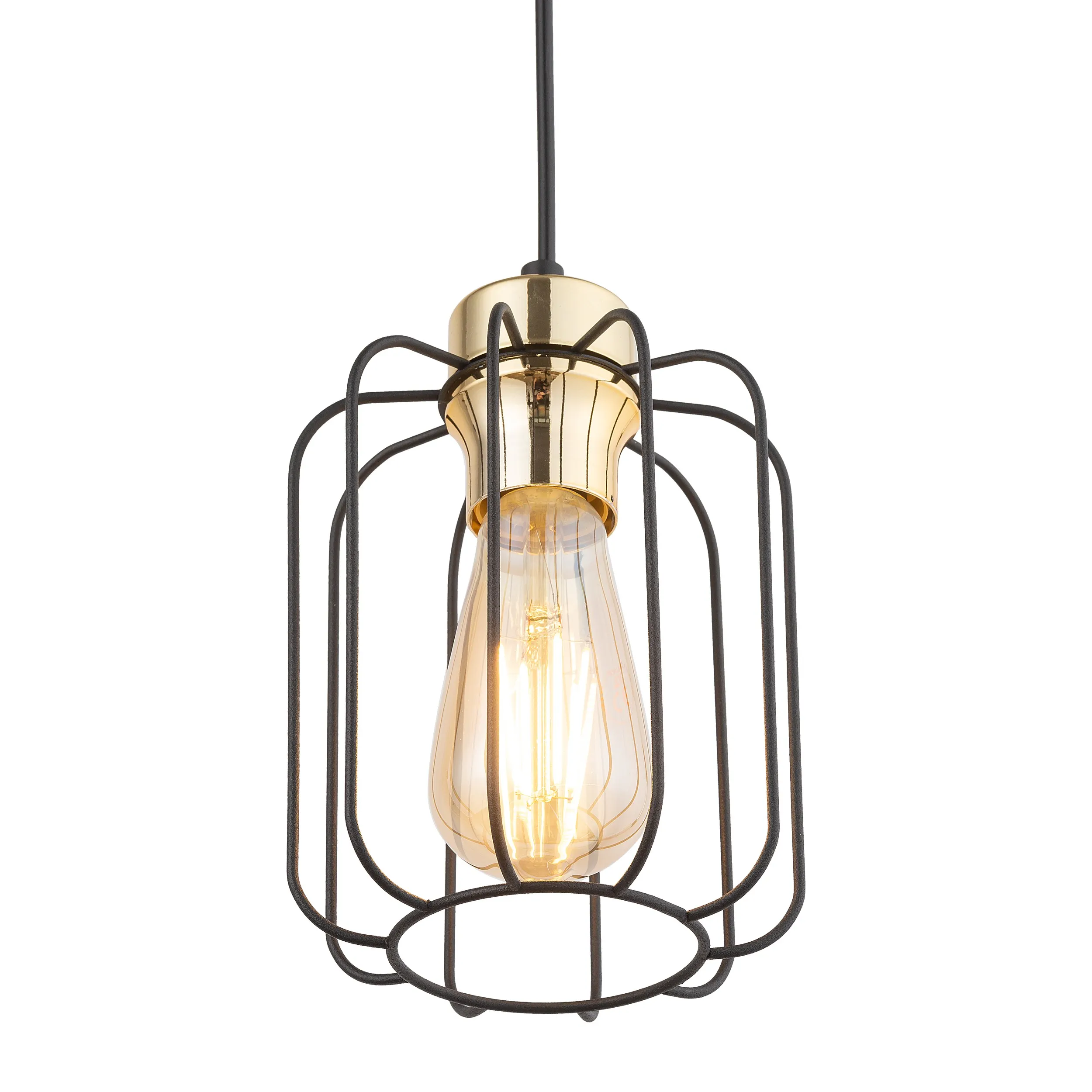 Lampa wisząca GALAXY czarna ze złotym elementem 158x15cm - TK_4714