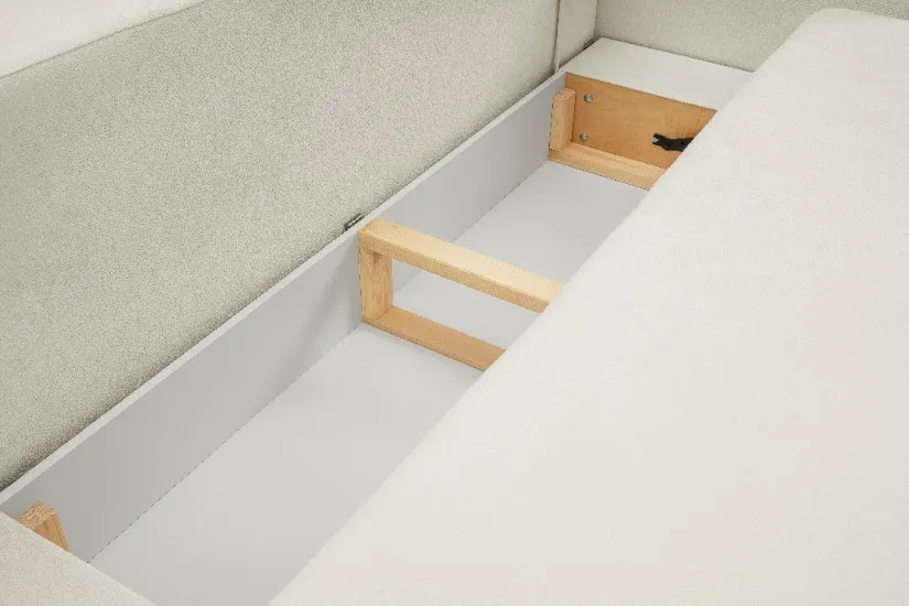 Sofa rozkładana z pojemnikiem OLIO SICURIO 238 cm kremowa — zdjęcie 10