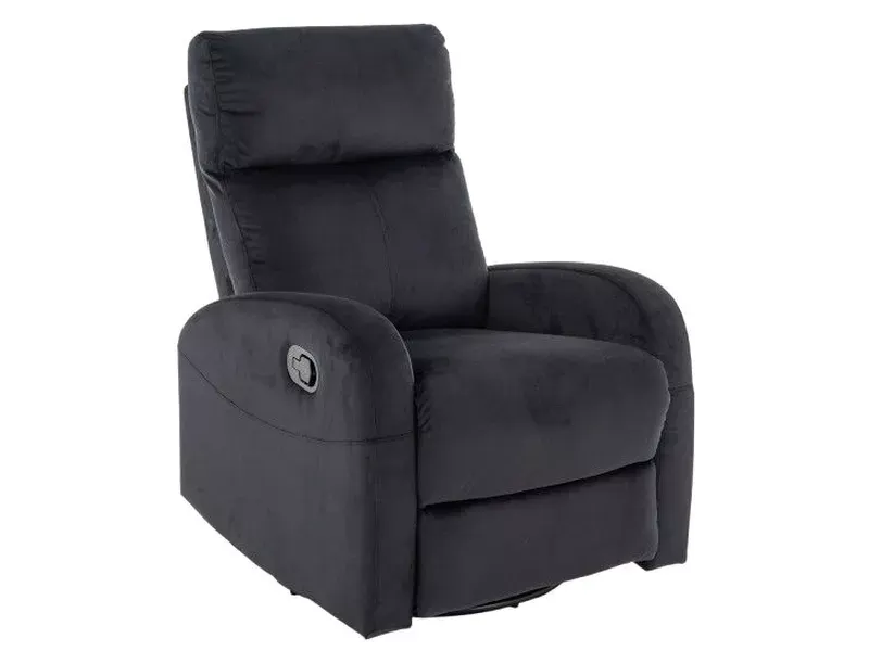 Fotel rozkładany obrotowy OLIMP VELVET funkcja kołysania czarny Fotel rozkładany obrotowy OLIMP VELVET funkcja kołysania czarny