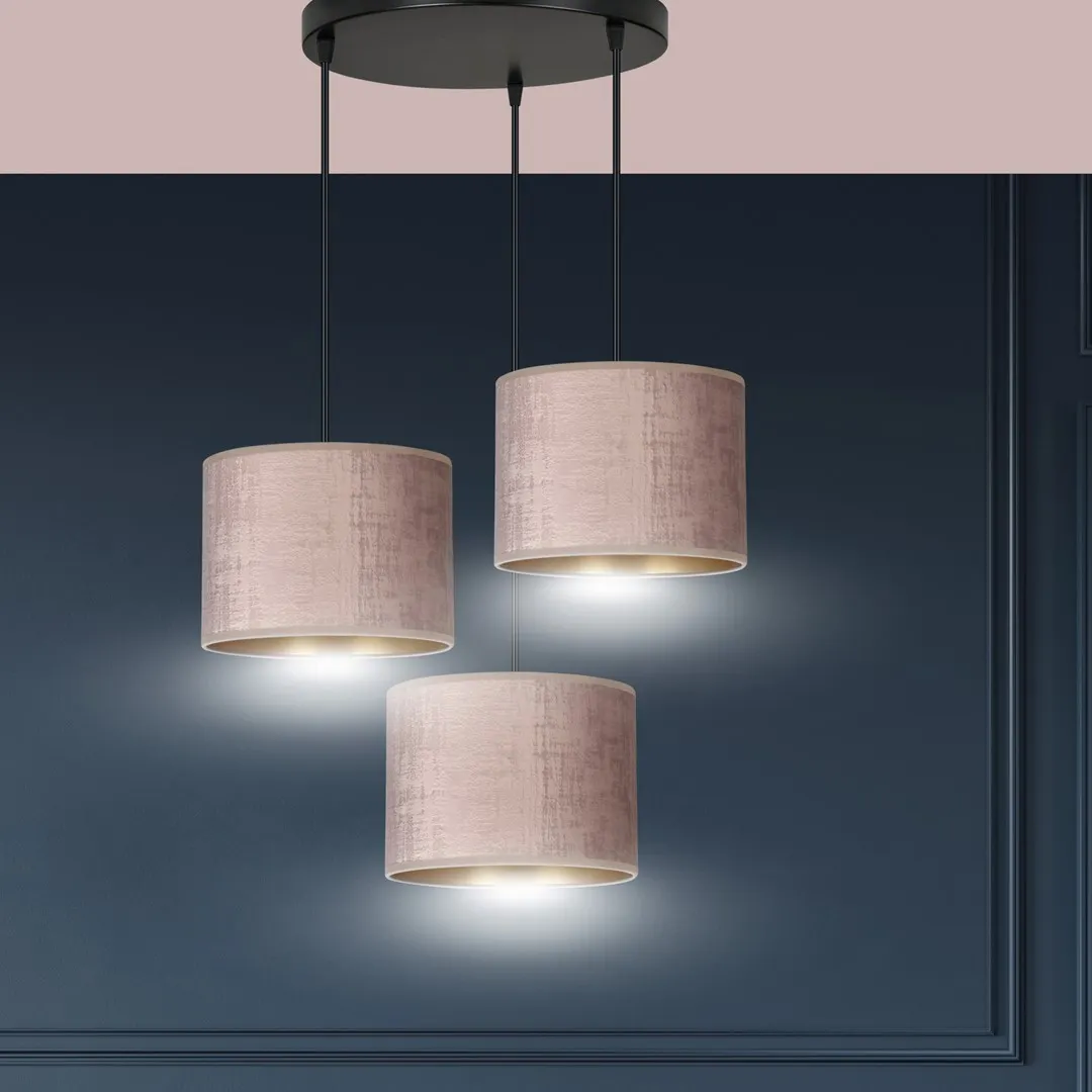 Lampa wisząca HILDE 3 PREM czarny różowy — zdjęcie 7