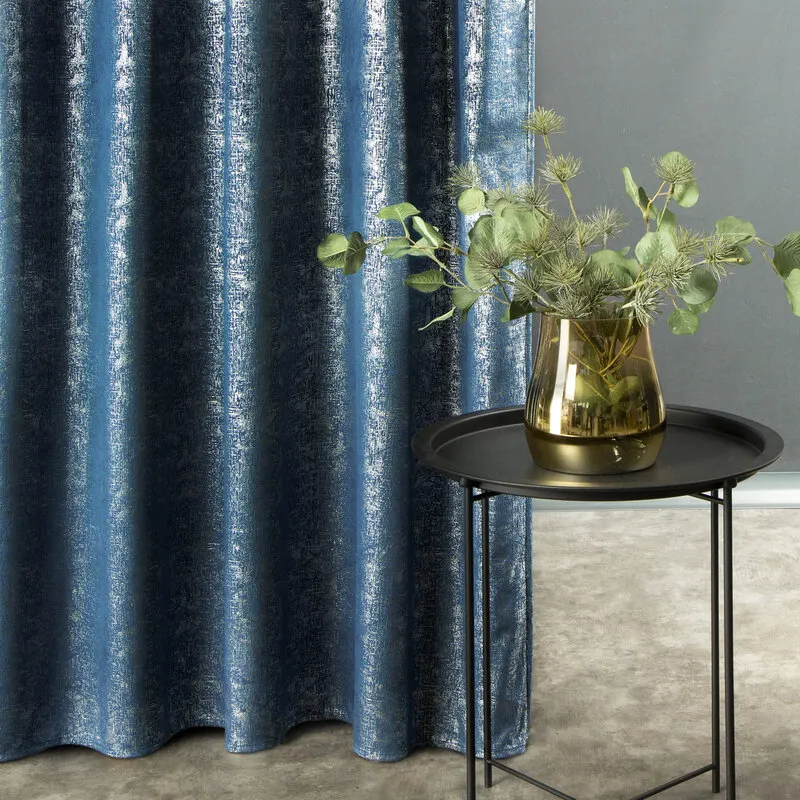 ZASŁONA GOTOWA D91 CYPR NA TAŚMIE 140 X 270 CM GRANATOWY - EU_373078