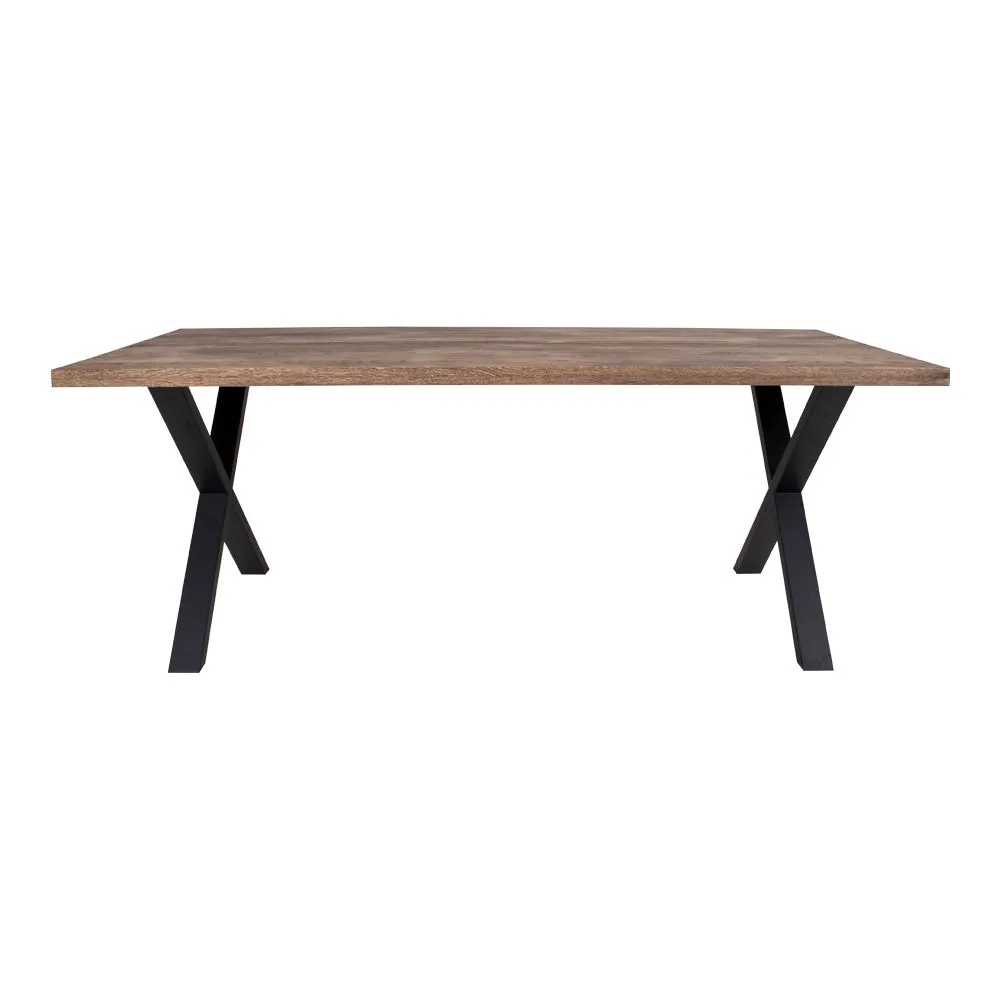 Stół do jadalni MONTPELLIER 95x200 dąb wędzony, czarny - 2201292