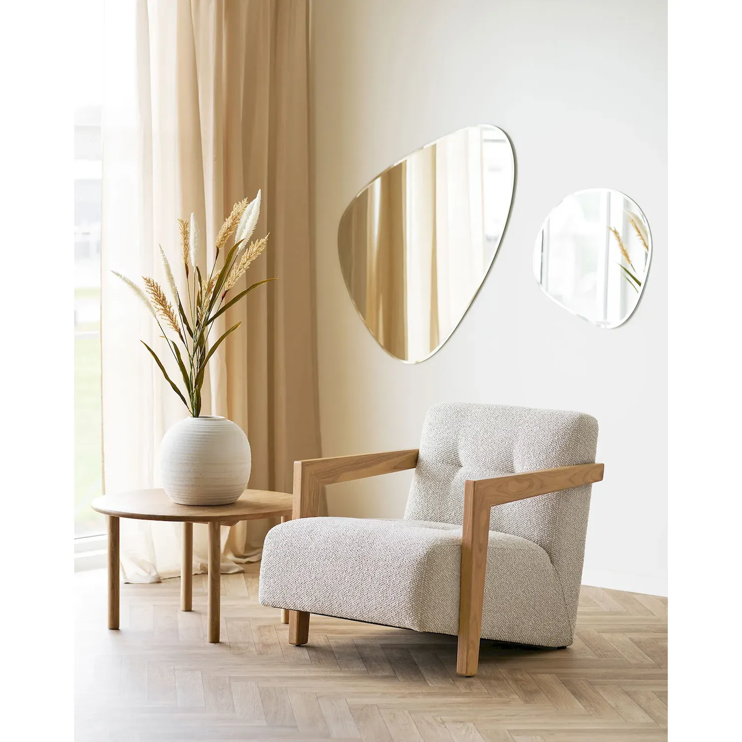 Stolik kawowy dębowy JENA 70x70 dąb naturalny - 2101055