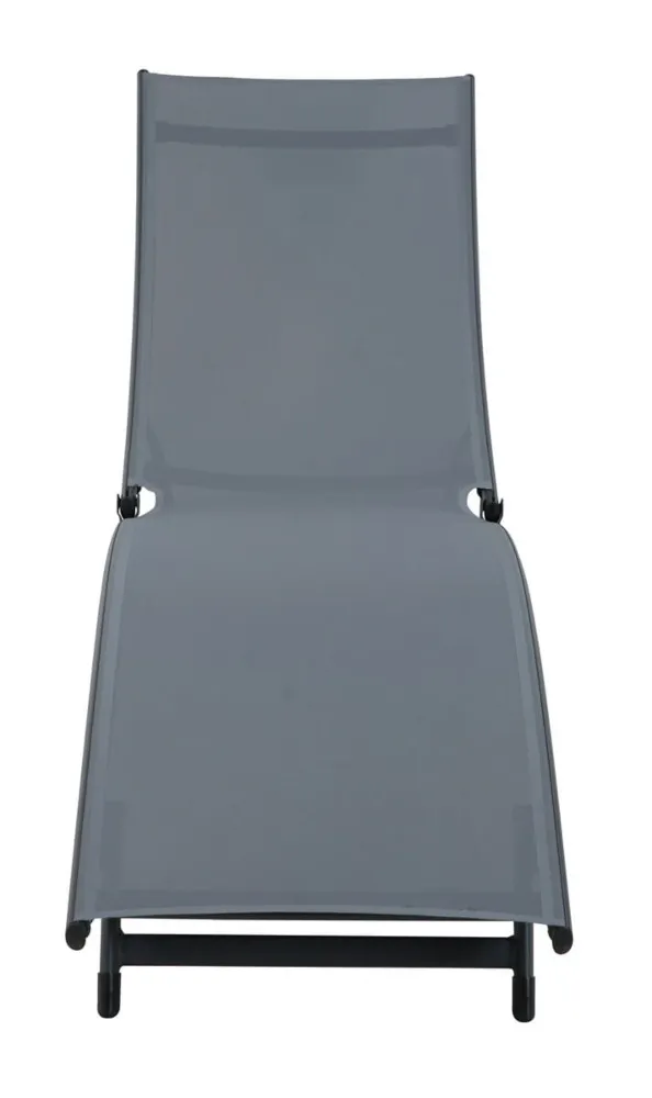 Leżak ogrodowy basenowy STAR 186 cm składany ciemnoszary - FG005528