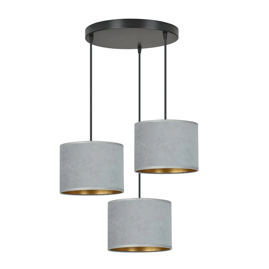 Lampa wisząca HILDE 3 PREM czarny szary