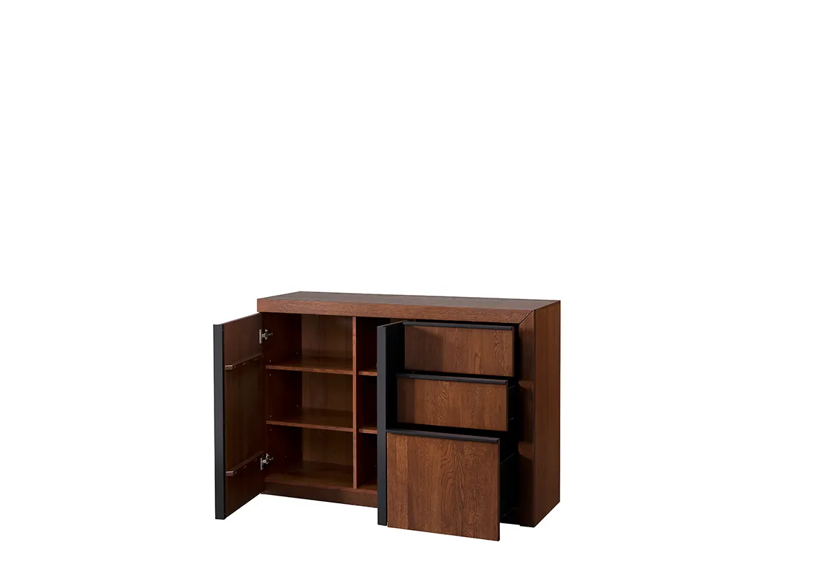 Komoda 2-drzwiowa z 3 szufladami PARIS 46 dąb antyczny czarny - TH-100-1784