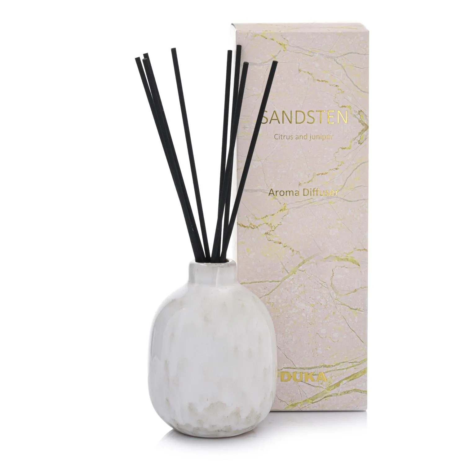 image reeds diffuser, difuzor aromatyczny, ceramiczny wazon, wykończenie marmurowe, czarne trzpienie