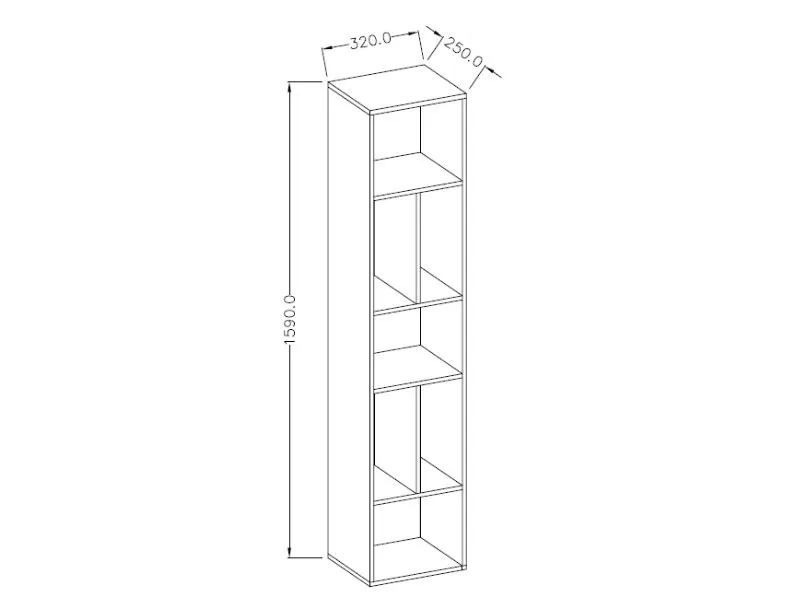 Regał wiszący TOLEDO antracytowy TYP 88 HELVETIA_Helvetia_05 Regał TOLEDO 88 wiszący otwarty biały 159x32x25cm - 24JKDW88