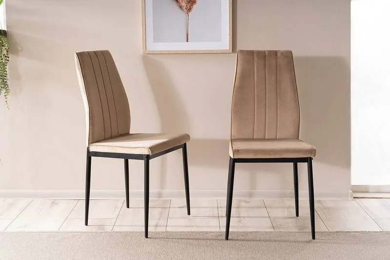 Krzesło ATOM VELVET Bluvel 28 beżowe czarny stelaż — zdjęcie 7