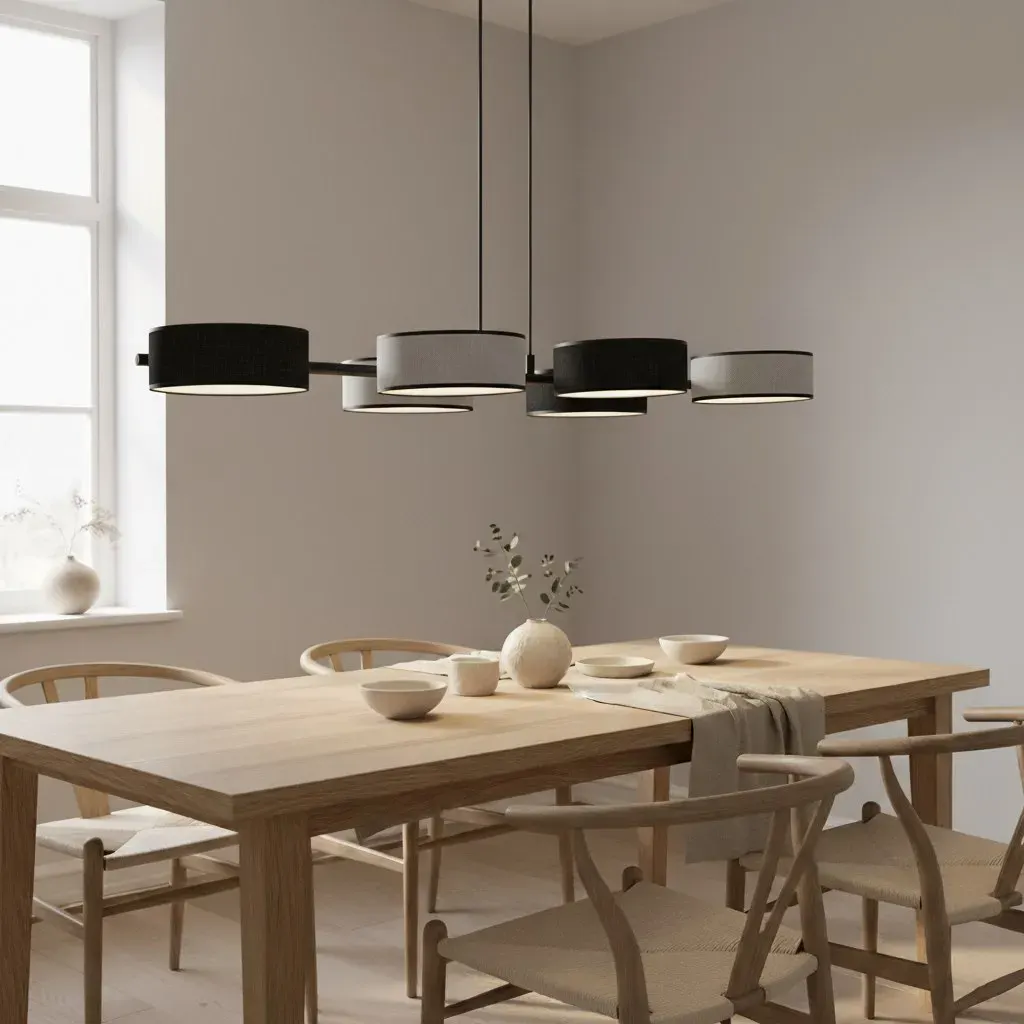 Lampa wisząca DRUMZ 6 MIX2 abażur czarny szary - 1567/6