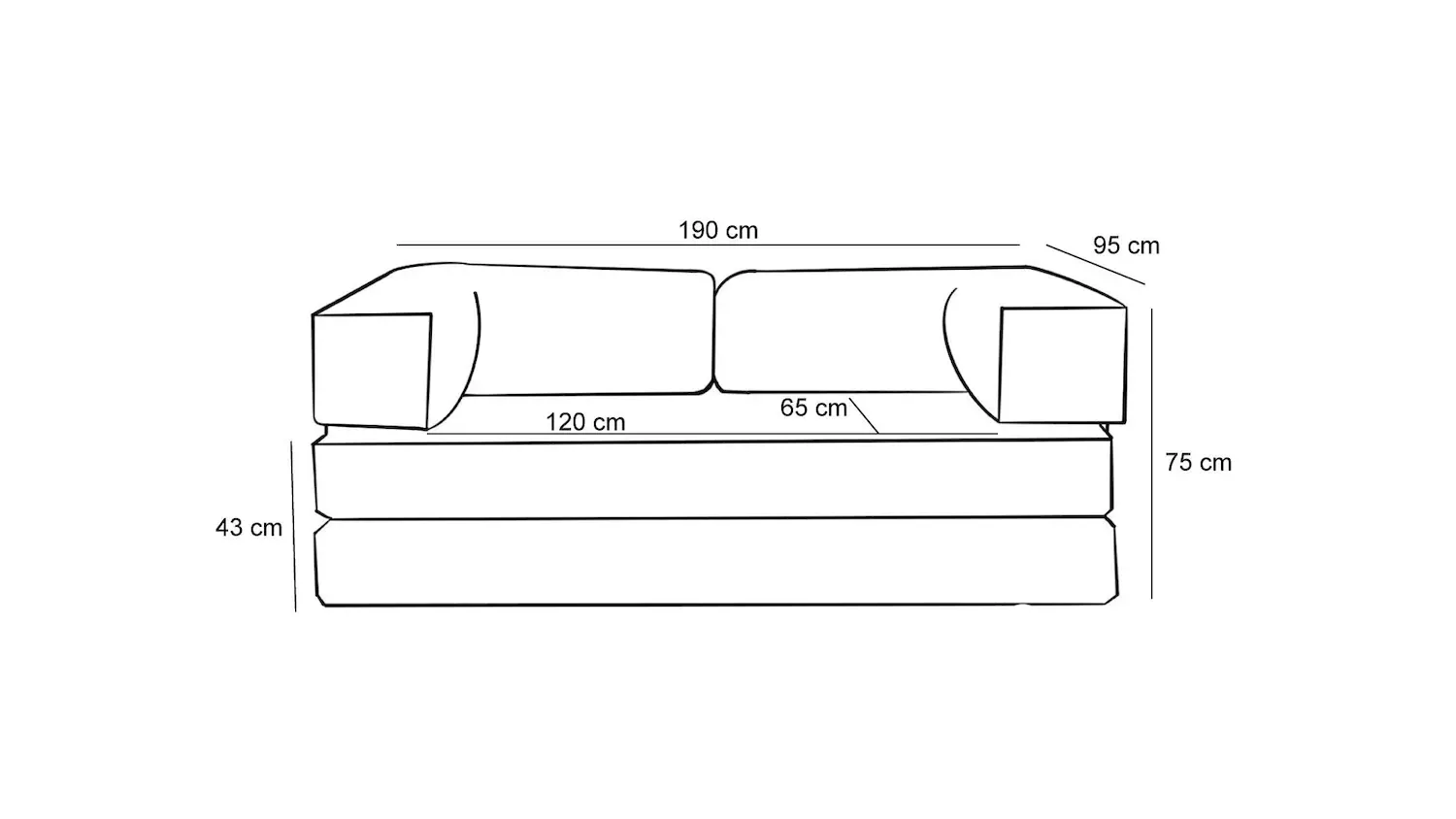 Sofa 3-osobowa rozkładana COMFORT-antracytowa - ASI_825BLC5217