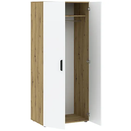 Szafa 2-drzwiowa BASIC TWO dąb artisan biały - INT_5003256
