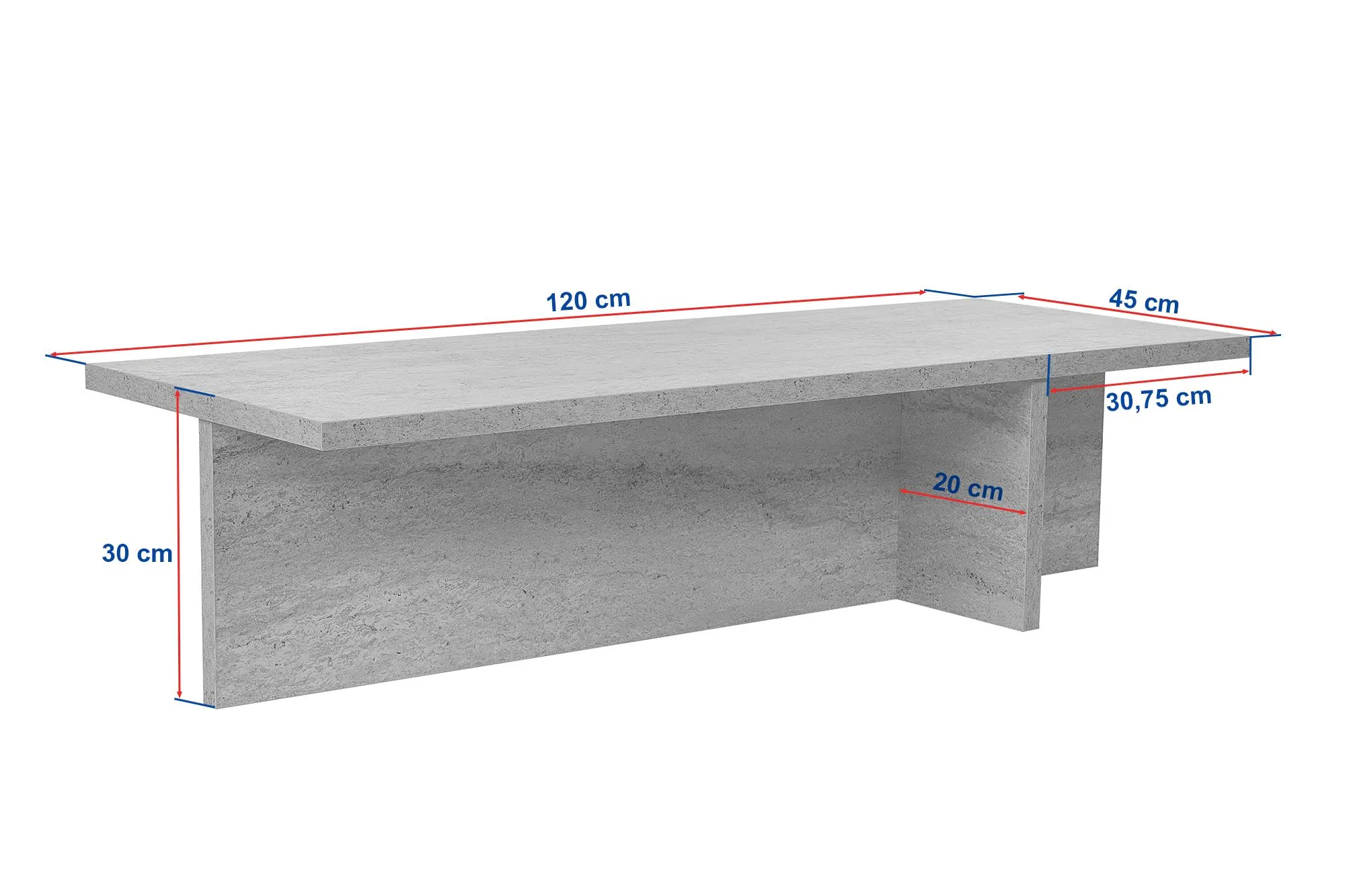 Stolik kawowy HARBOR 45x120 cm orzech - ASI_746NRD1104