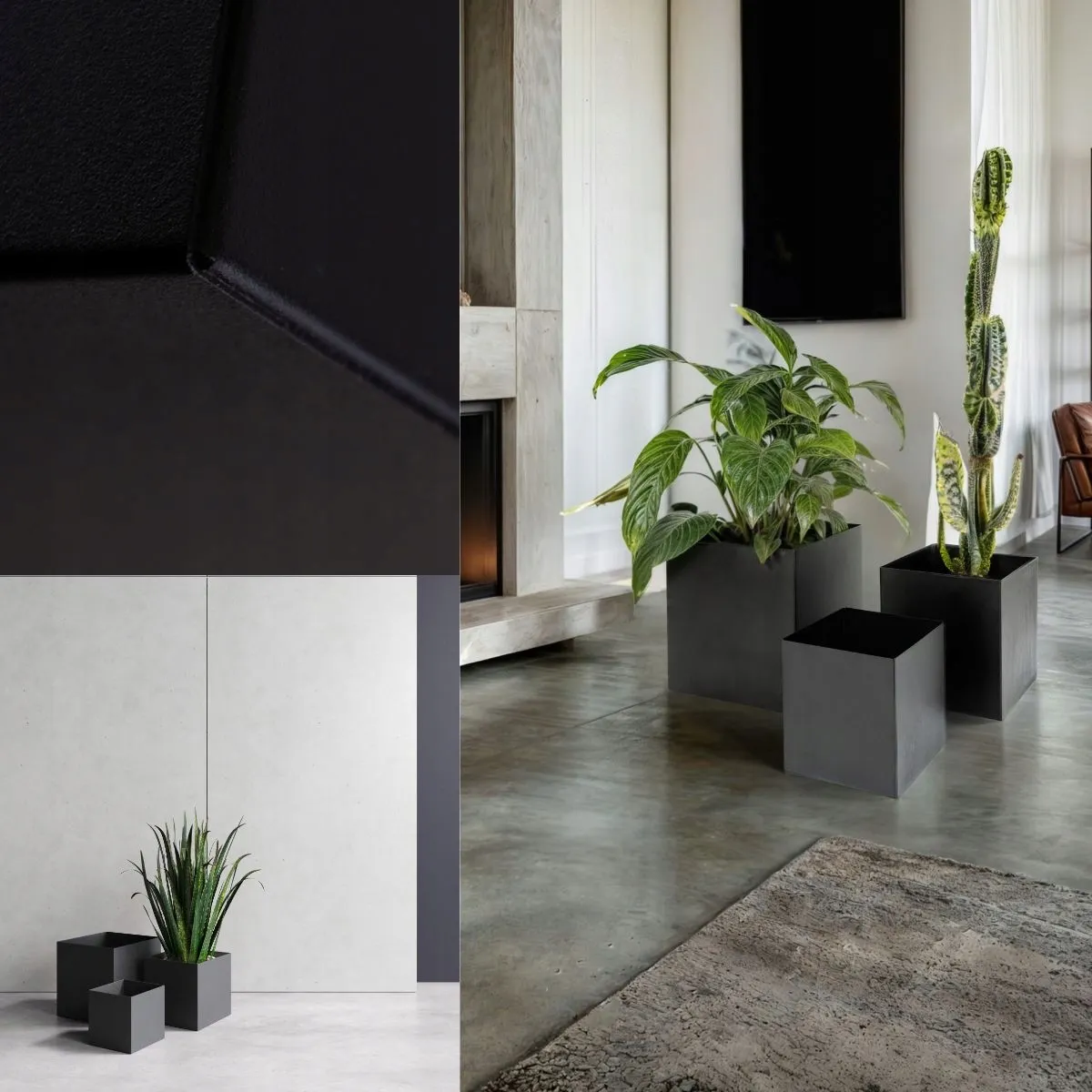 DONICZKA-osłonka na donice metalowa VANNES L czarna - LD_TZ000113