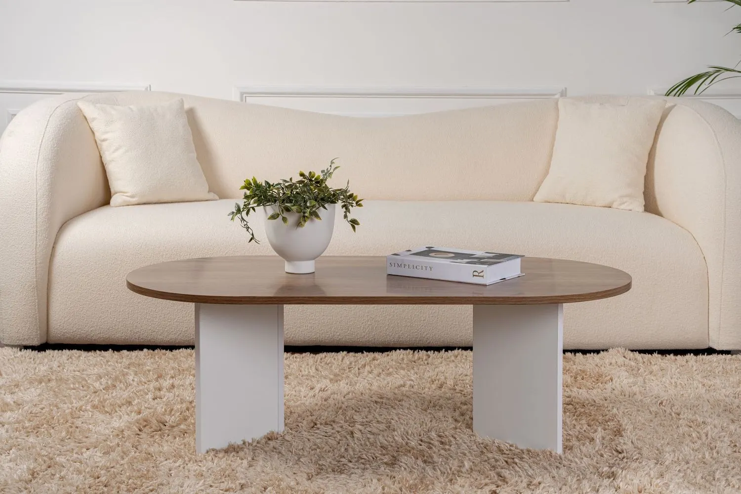 Stolik kawowy SABLE 60x120 orzechowy biały