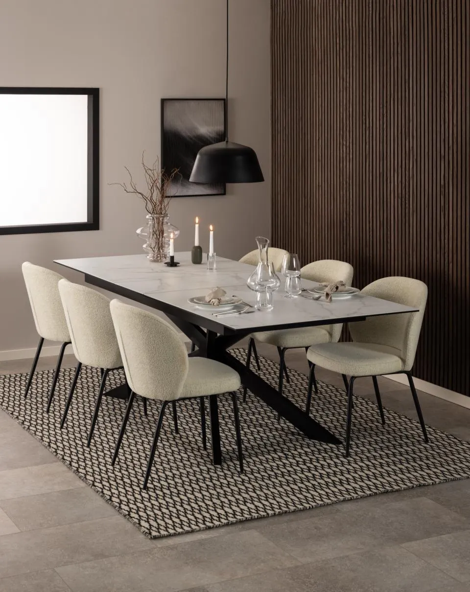 Krzesło Lorella Kremowy- zam. błyskawiczny, Czarny ( zestaw 2 sztuk ) - 0000098232