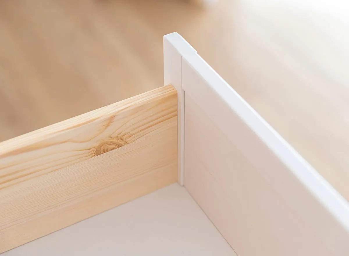 Witryna MARONE ELITE 4-drzwiowa z szufladą - biała, tabacco - PLMEL02/T