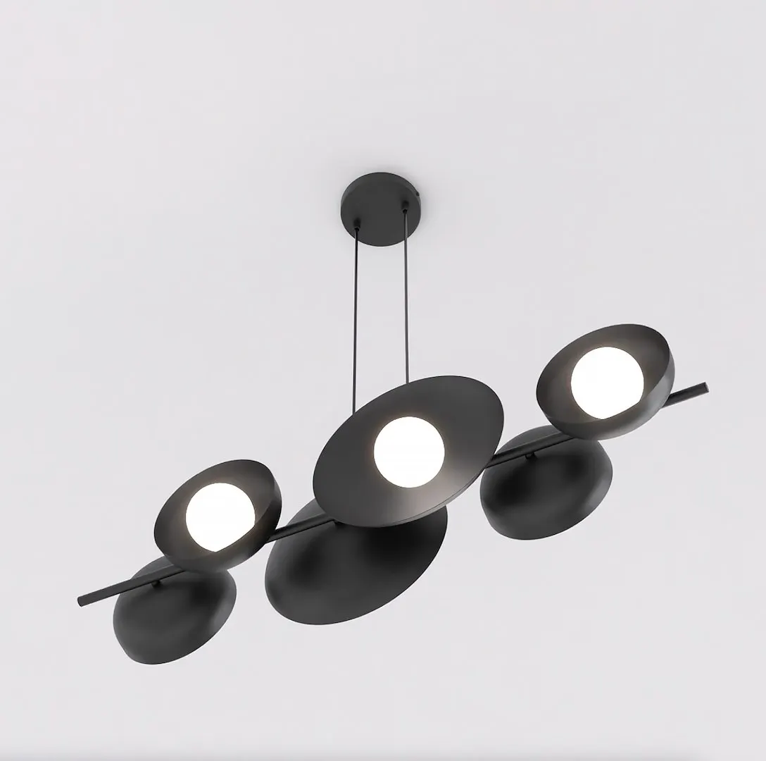Lampa wisząca metalowa VOLUM 6 czarna — zdjęcie 2