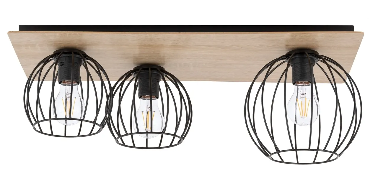 Lampa sufitowa/plafon CYBER 3 prostokąt brązowo-czarny