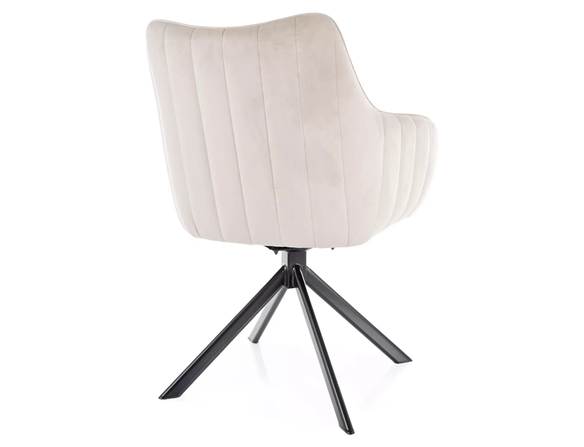 Krzesło obrotowe 180° AZALIA VELVET Bluvel 30 jasny beż czarny stelaż - AZALIAVCJBE