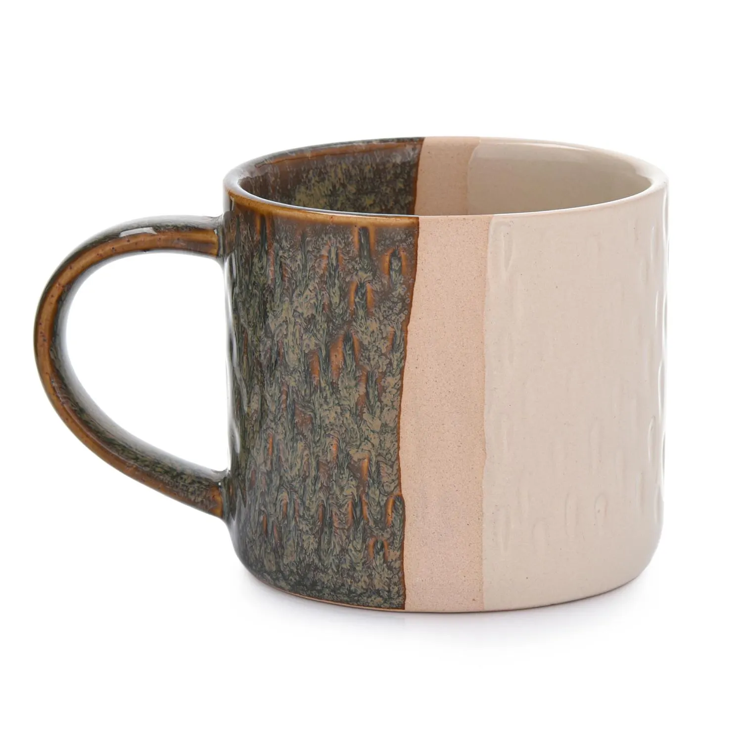 korzystający, ceramiczny, kubek, dwukolorowy, ręcznie(ostrożnie)