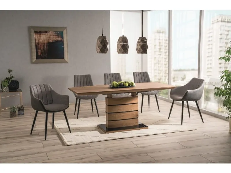 Stół rozkładany LEONARDO dąb/czarny 80x140(180) Signal - LEONARDODD140