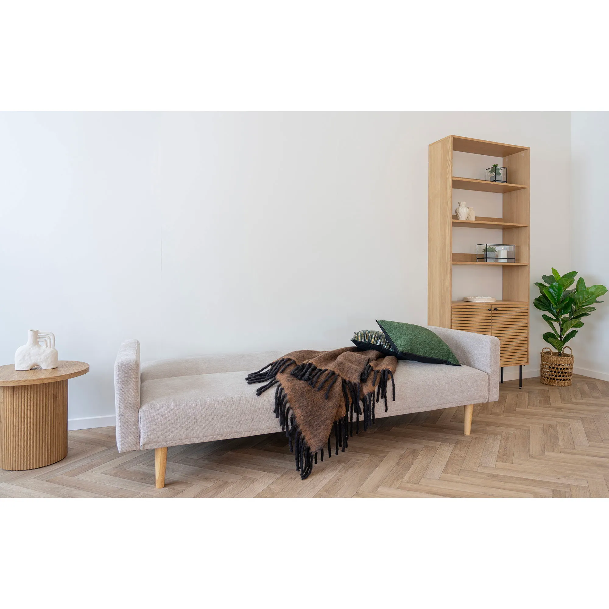 Koc z frędzlami CARMEL 130x170 cm brązowy - 3960912