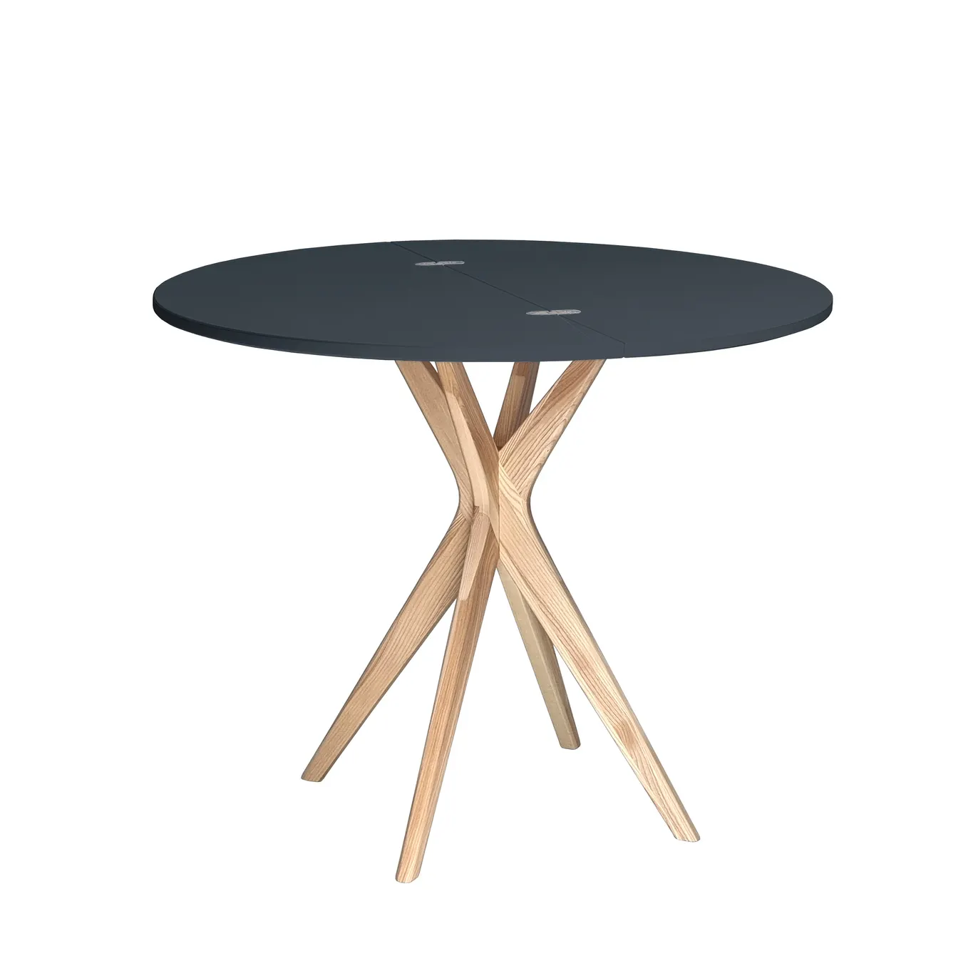 Stół półokrągły rozkładany JUBI śr. 90cm grafitowy - NRAGABATJ_E3