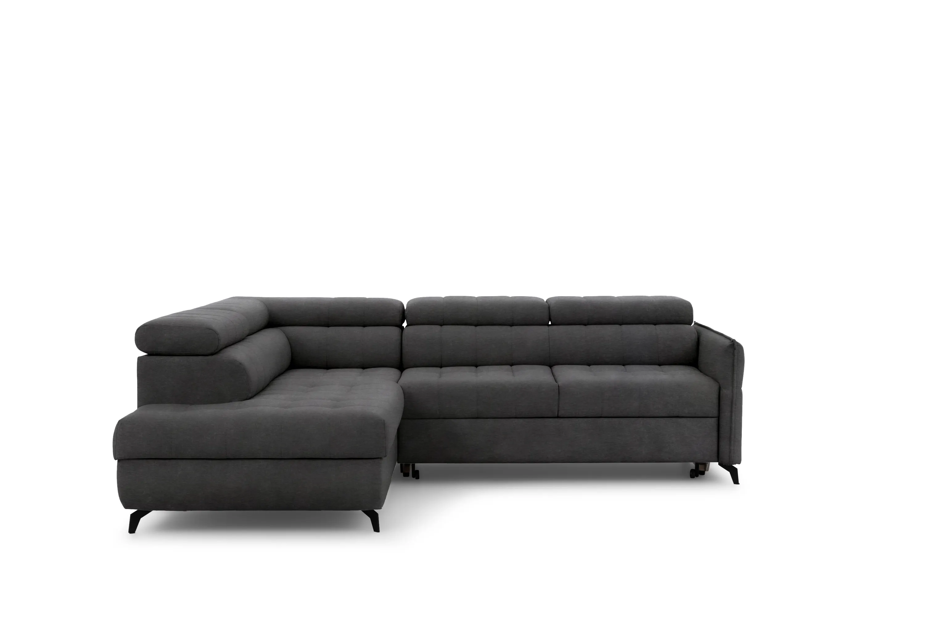 Narożnik rozkładany lewostronny ELARIAS (Zetta 305) 250x200 cm regulowane zagłówki i podłokietniki grafitowy - B_162440