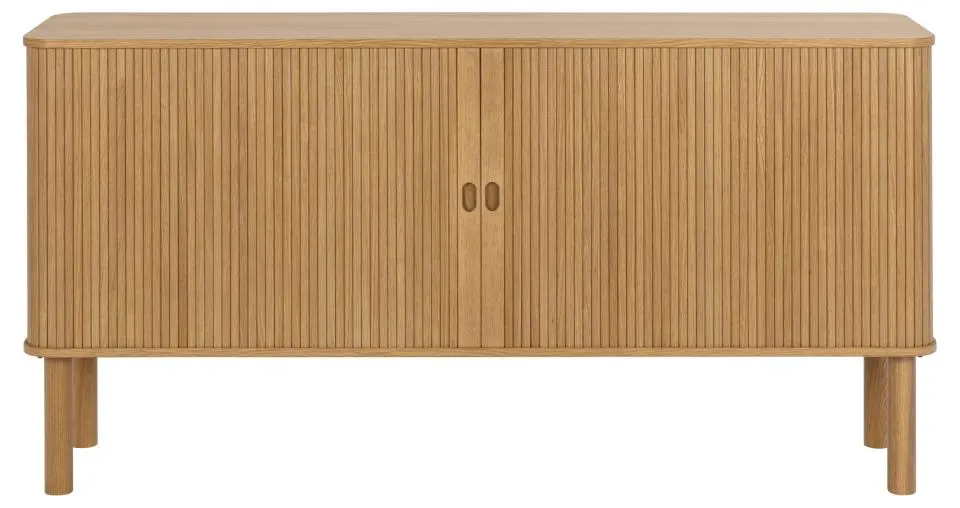 Komoda 2-drzwiowa MORGAN 160x40x80 Fornir dębowy lakierowany- lamele - H000023284