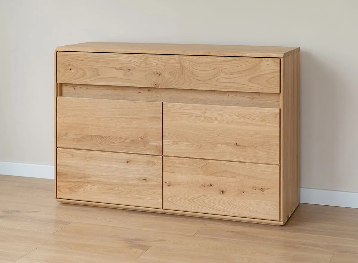 Komoda drewniana DIVISIONE oświetlenie led 123 cm dąb olejowany - ZIDIV07