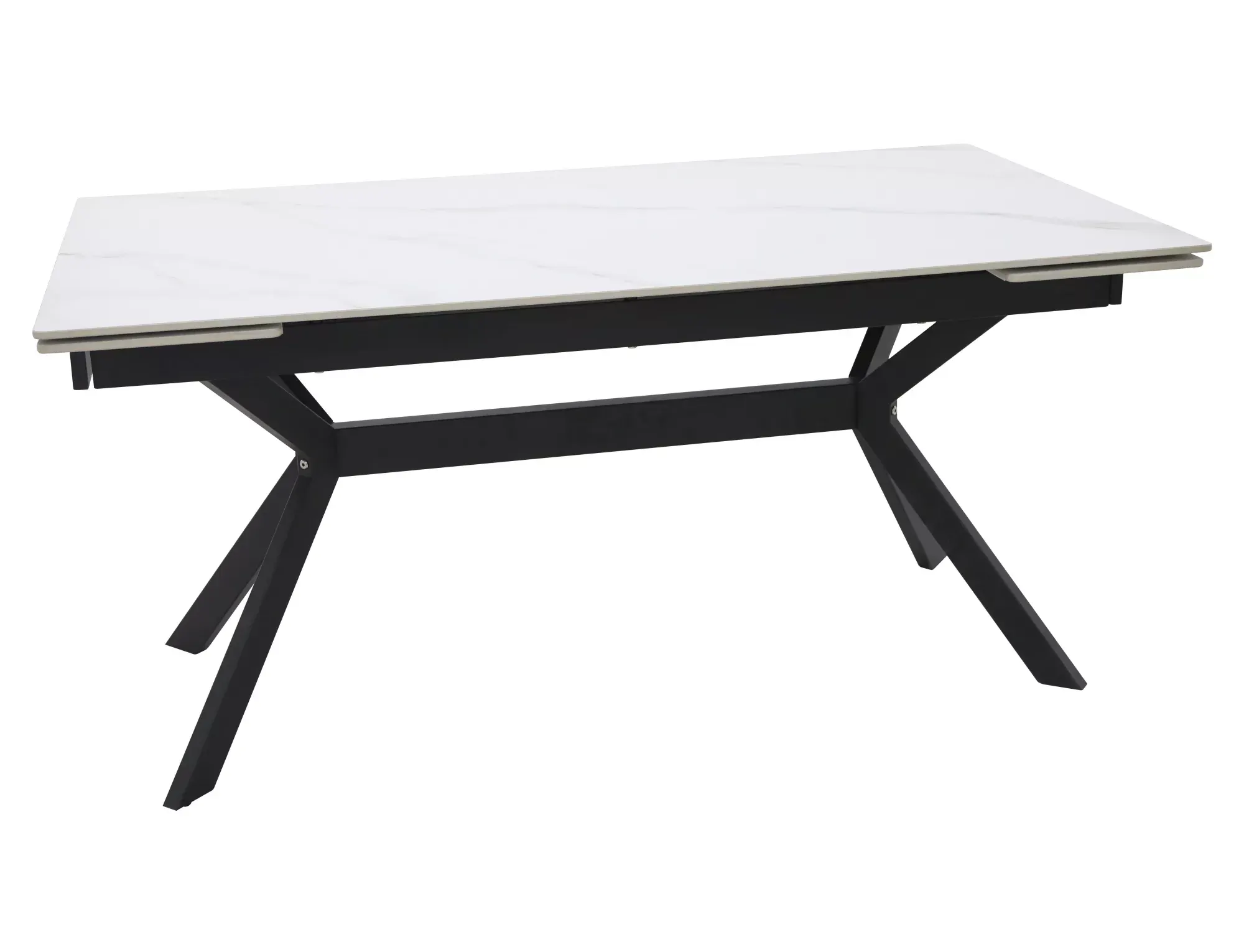 Stół rozkładany ceramiczny IMPERIA 90x160-220 biały mat stelaż czarny