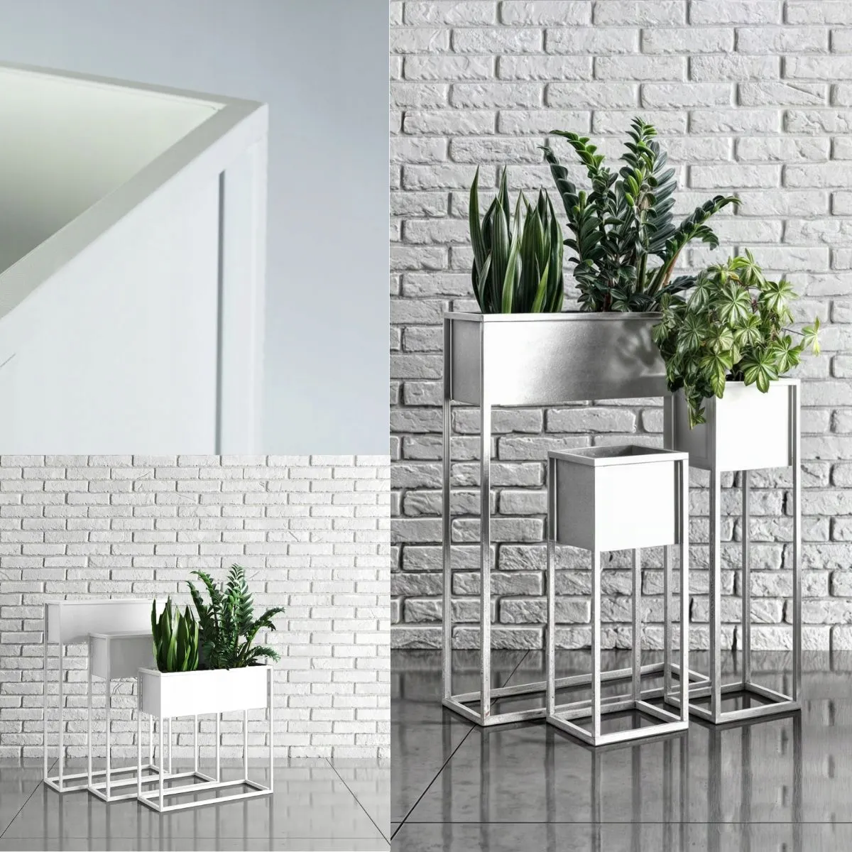 DONICZKA-osłonka na donice metalowa MARSYLIA S biała - LD_TZ000108