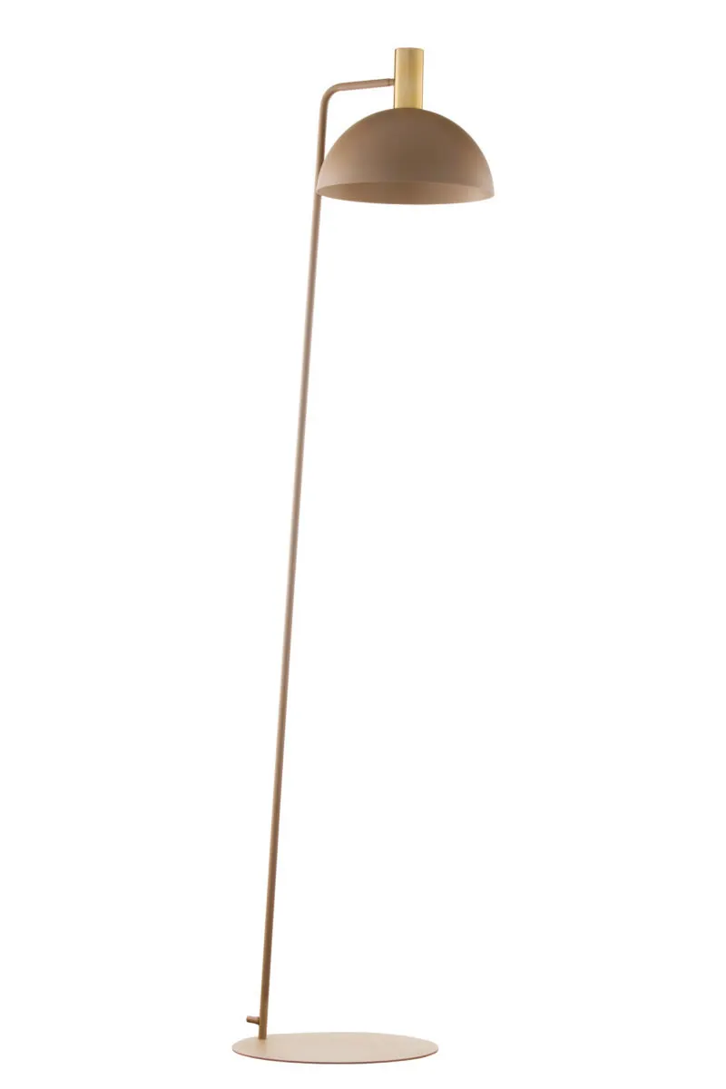 image lampa stojąca, lampka podłogowa, abstrakcyjny design, metalowa lampa, kolor beżowy