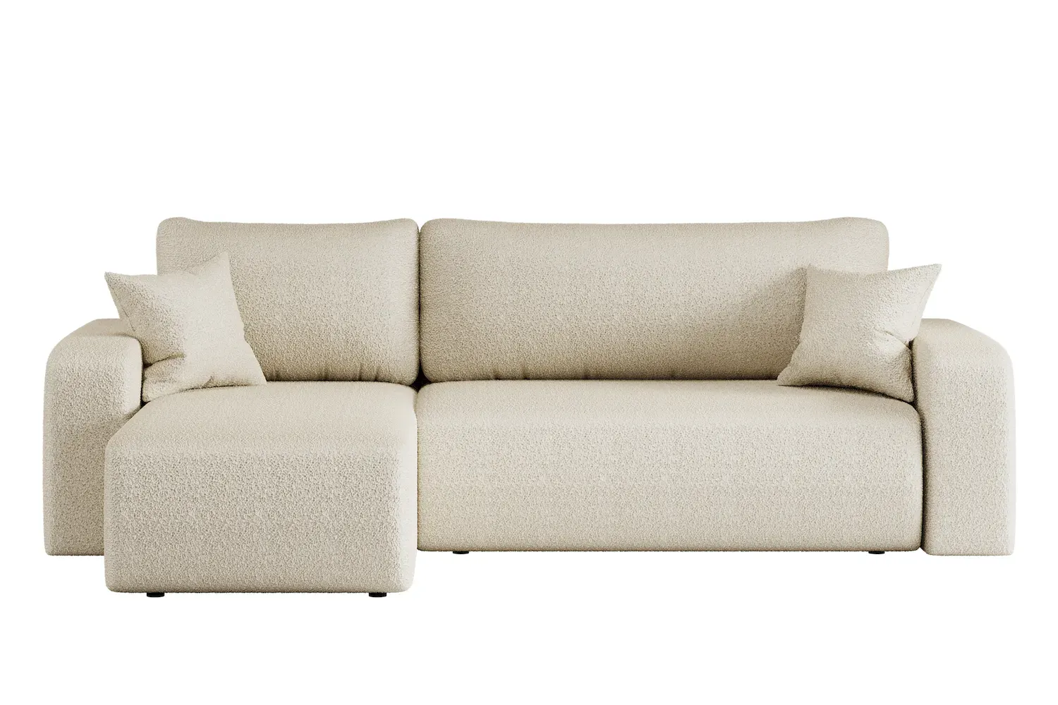 Narożnik uniwersalny PIANO L boucle tkanina Quelle 02 ecru - NAROZNIK_PIANO_QUELLE02