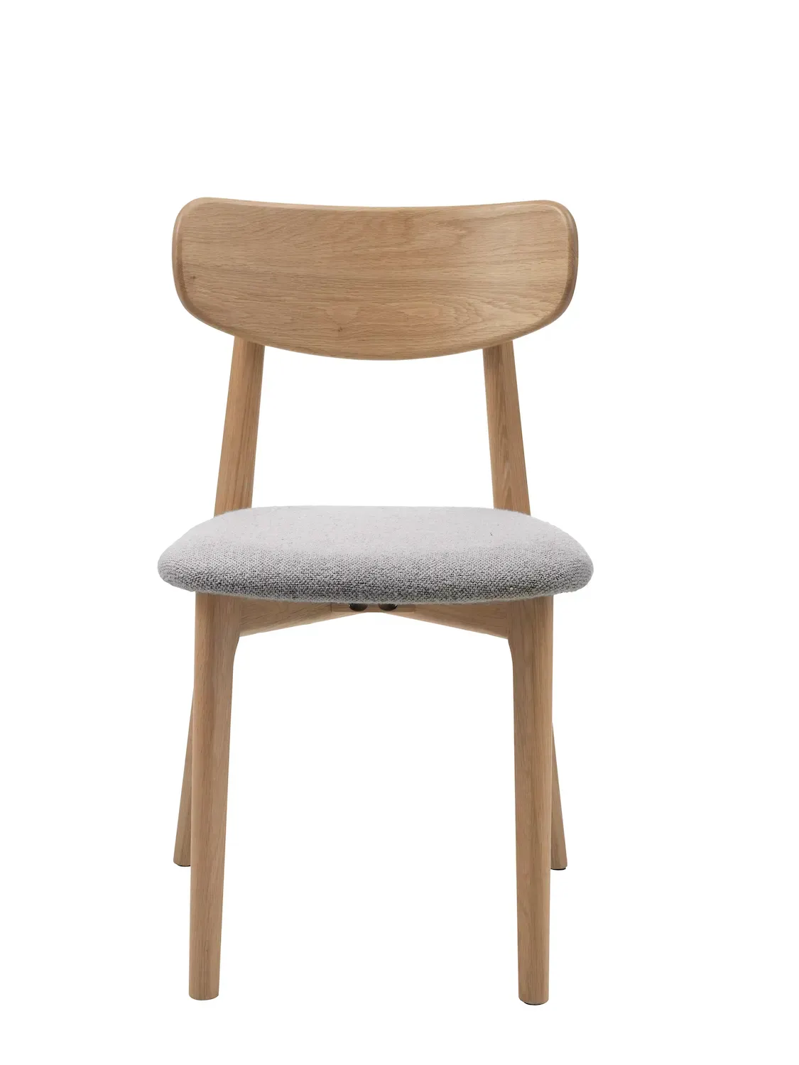 Krzesło drewniane ELIM z tapicerowanym siedziskiem - szary, naturalny - UN_49530004