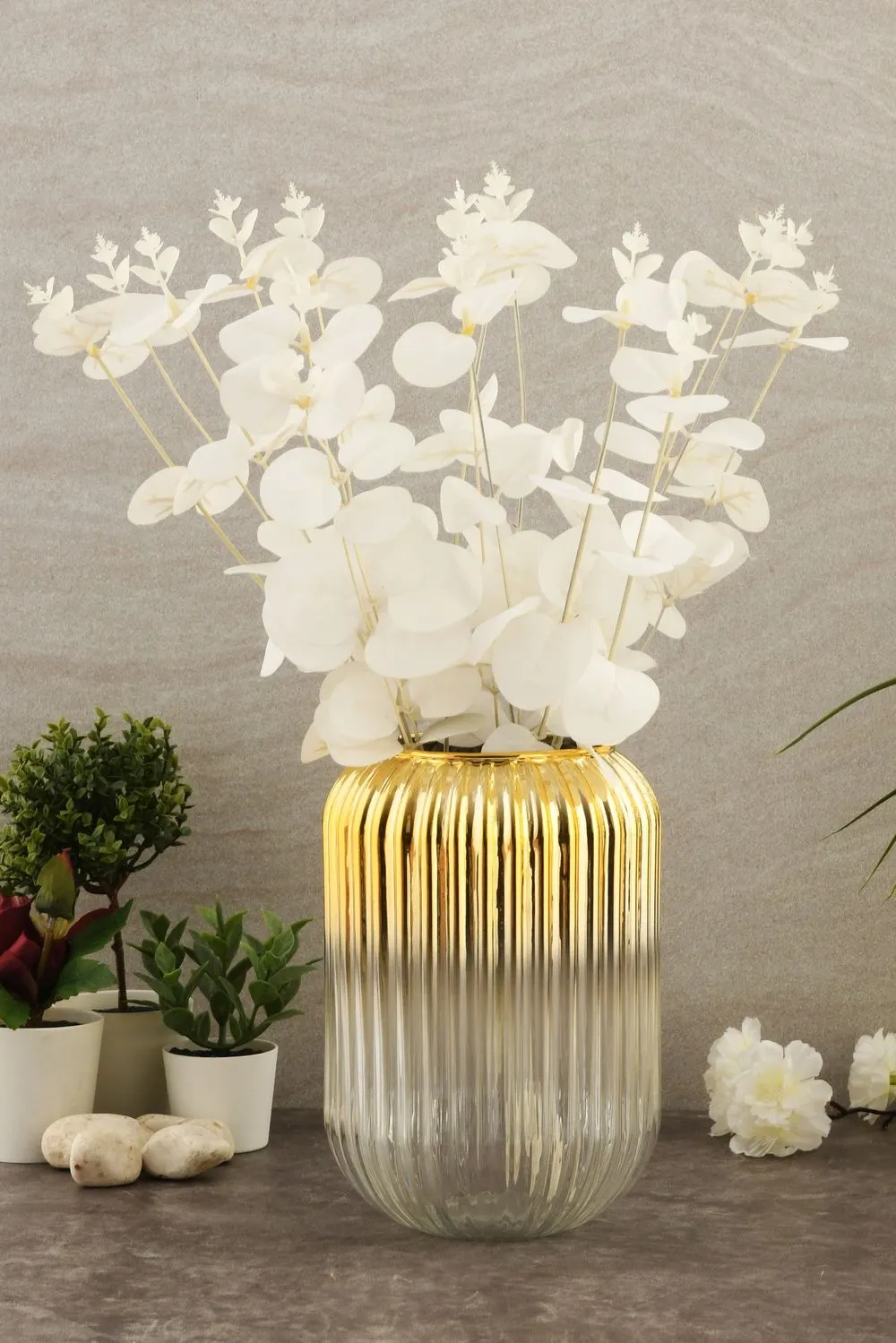 Wazon szklany cieniowany LINE D20G 10x10x20 cm złoty - ASI_329SBL1103