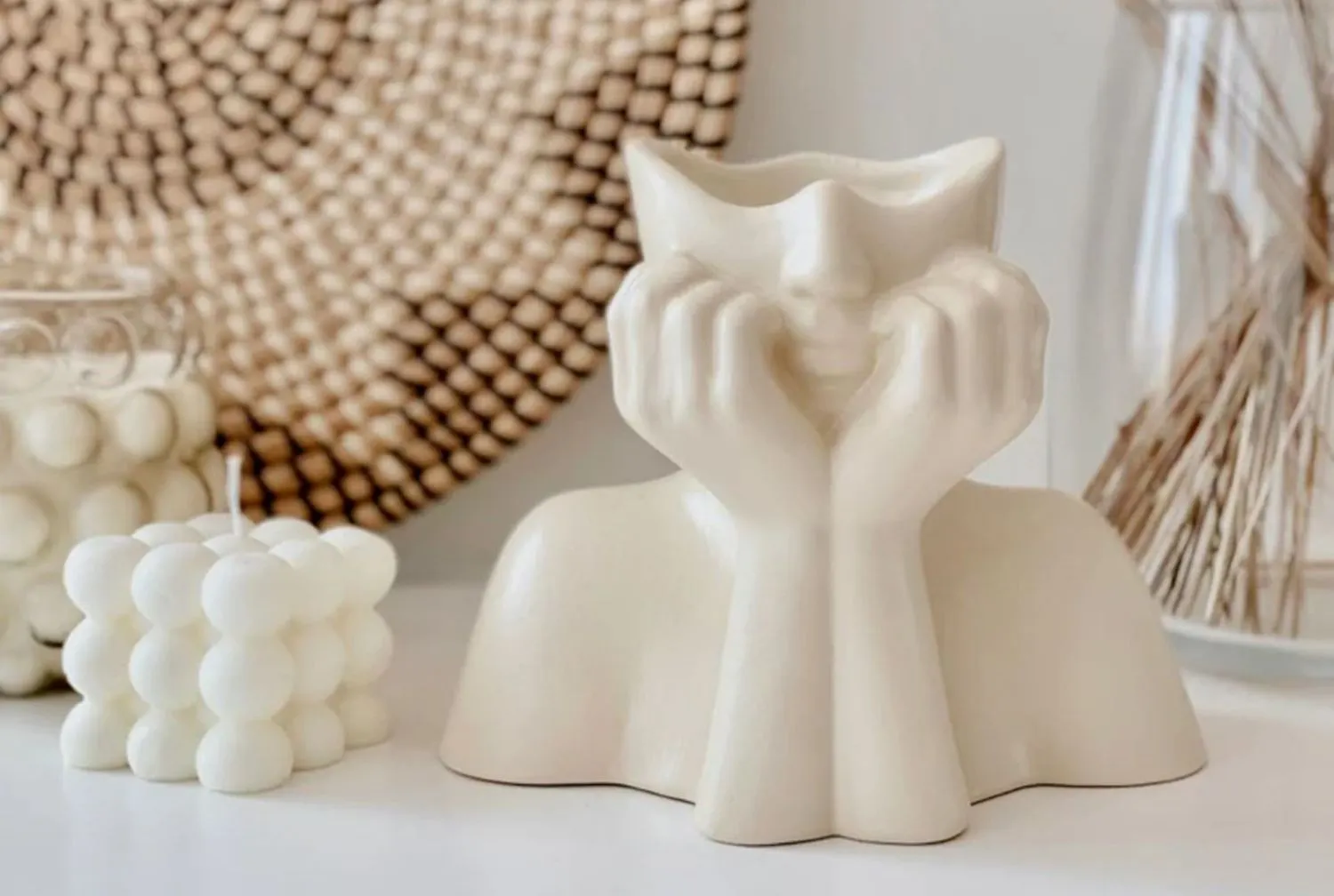 Wazon ceramiczny ISKANDINAV LAYD kremowy - ASI_963DNL1131