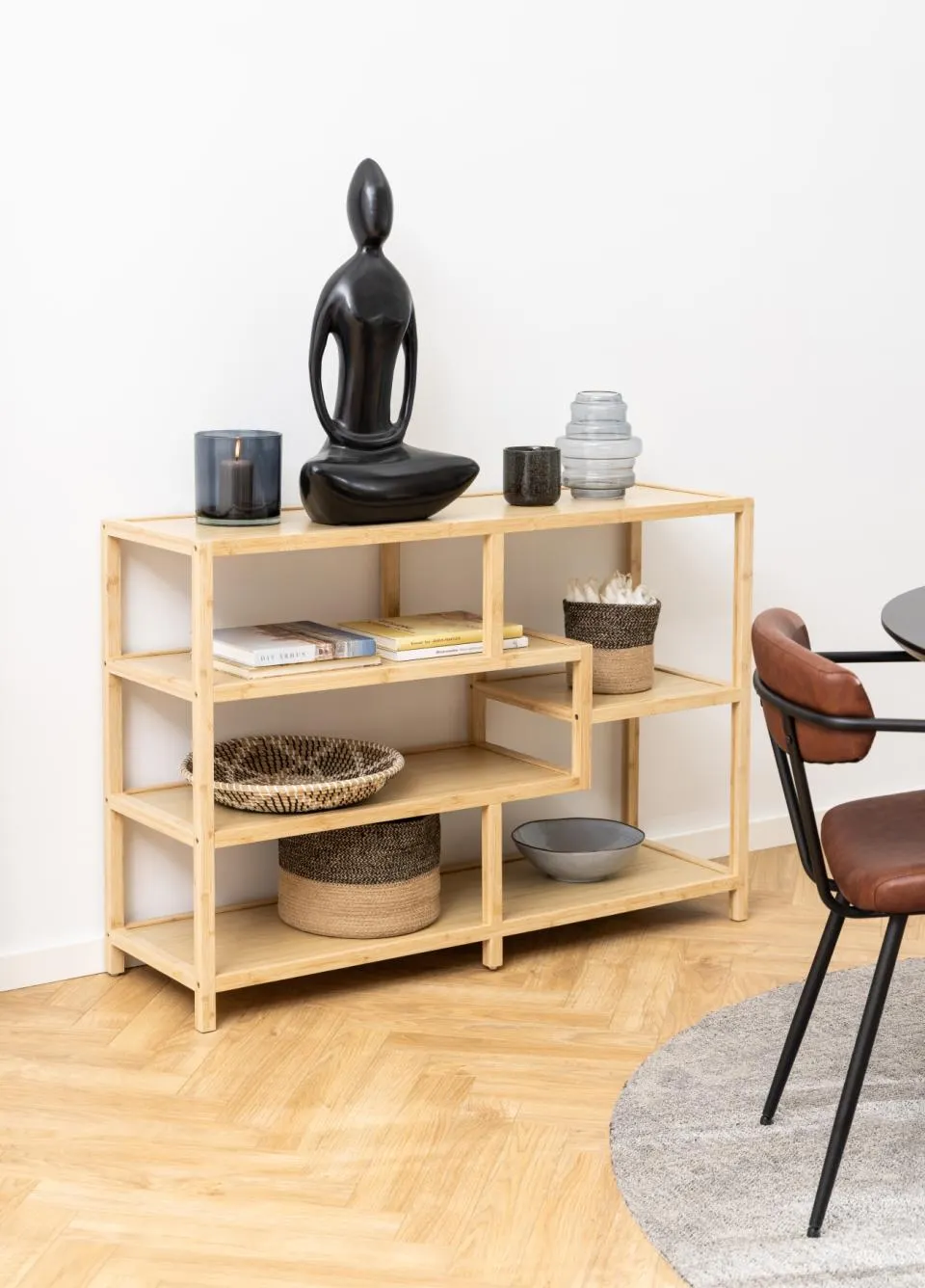 Regał bambusowy SOHO 114x79 naturalny - 0000098943