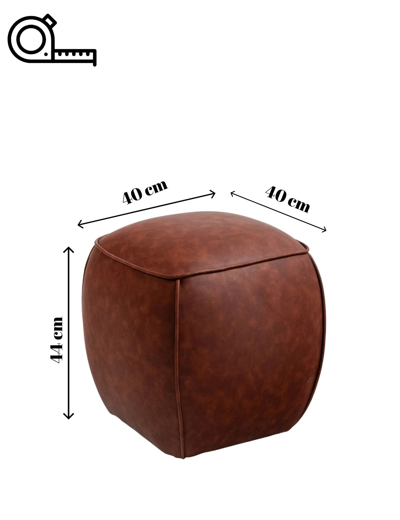 Puf BRAGI 40x40 ekoskóra brązowy - ASI_370CTF1111