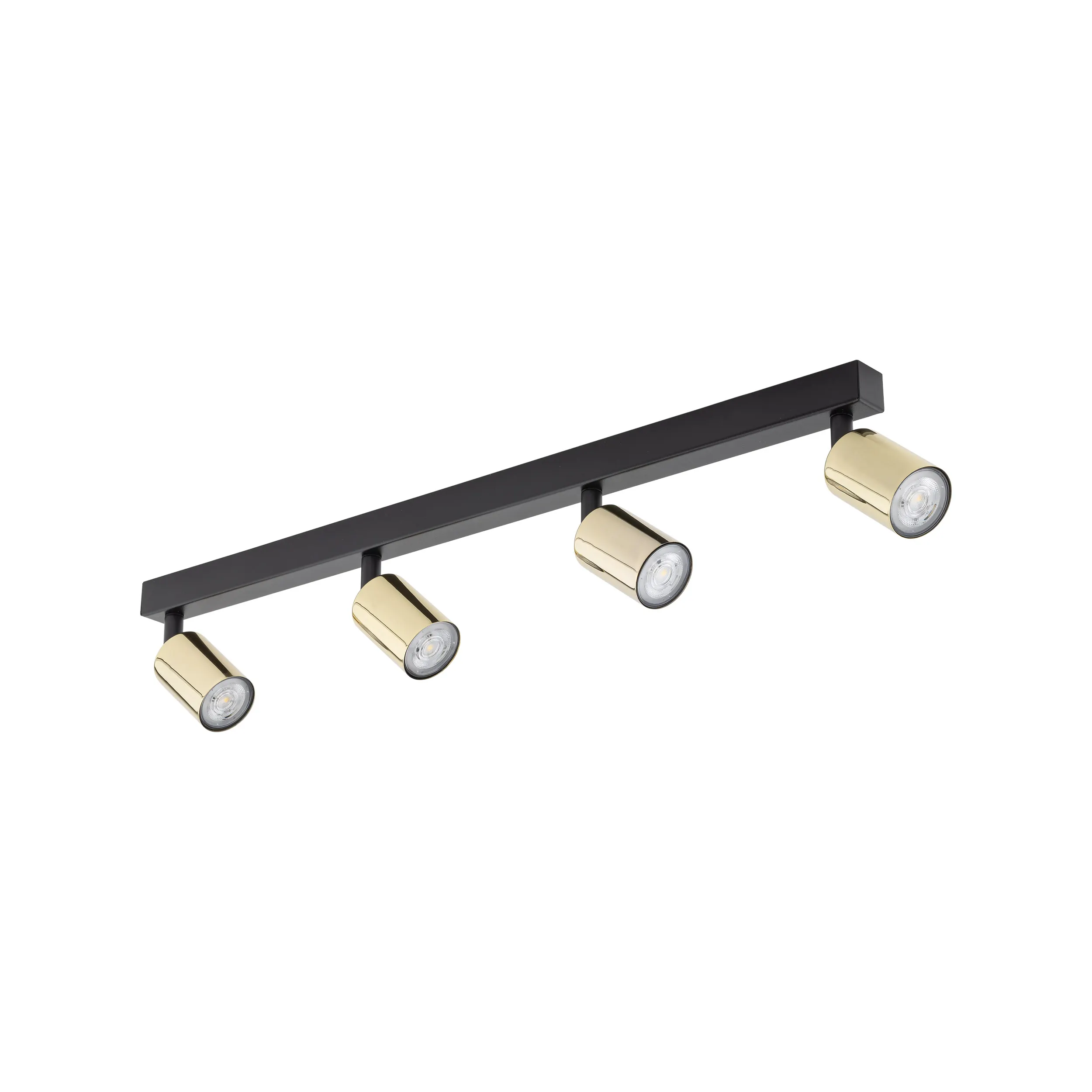 Lampa sufitowa TOP czarna ze złotymi reflektorami regulowanymi 83x19x15cm