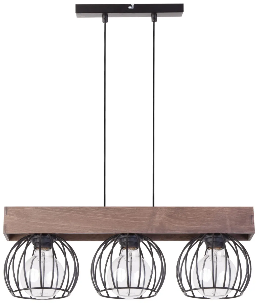 Lampa wisząca MILAN 3 czarno-brązowa